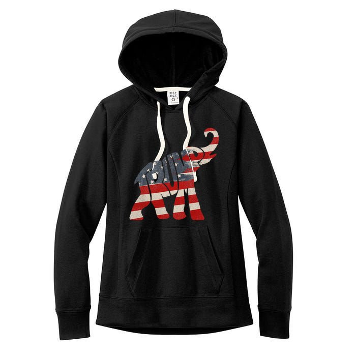 President Trump 2024 Republican Elephant Trump Women's Fleece Hoodie