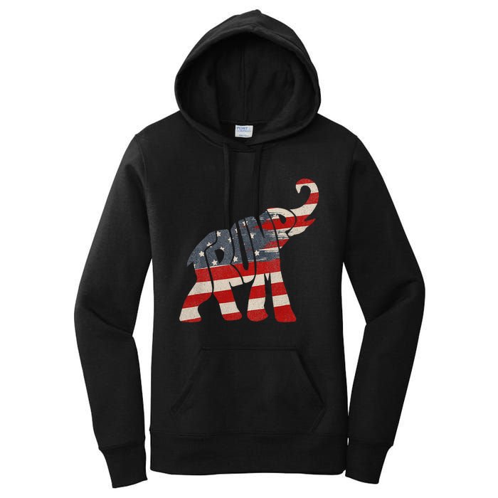 President Trump 2024 Republican Elephant Trump Women's Pullover Hoodie