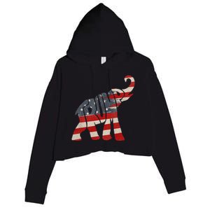 President Trump 2024 Republican Elephant Trump Crop Fleece Hoodie