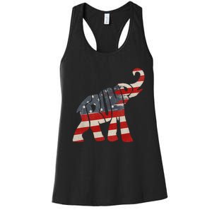 President Trump 2024 Republican Elephant Trump Women's Racerback Tank