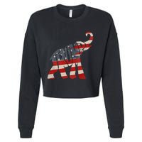 President Trump 2024 Republican Elephant Trump Cropped Pullover Crew