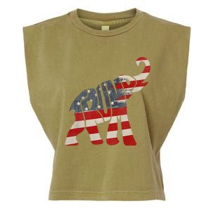 President Trump 2024 Republican Elephant Trump Garment-Dyed Women's Muscle Tee