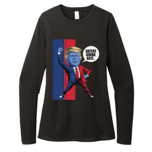 President Trump 2024 Haters Gonn Hate Patriotic America Cute Gift Womens CVC Long Sleeve Shirt