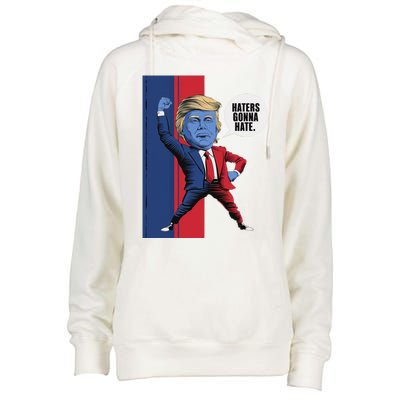 President Trump 2024 Haters Gonn Hate Patriotic America Cute Gift Womens Funnel Neck Pullover Hood