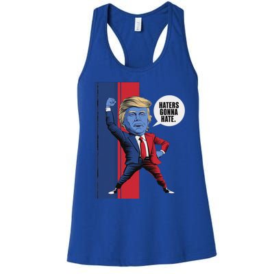 President Trump 2024 Haters Gonn Hate Patriotic America Cute Gift Women's Racerback Tank