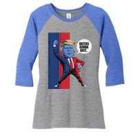 President Trump 2024 Haters Gonn Hate Patriotic America Cute Gift Women's Tri-Blend 3/4-Sleeve Raglan Shirt