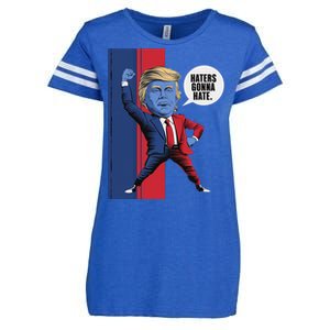 President Trump 2024 Haters Gonn Hate Patriotic America Cute Gift Enza Ladies Jersey Football T-Shirt