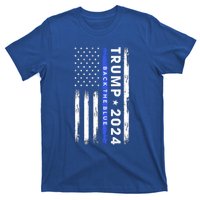 Pro Trump 2024 Back The Blue Thin Blue Line American Flag Meaningful Gift T-Shirt