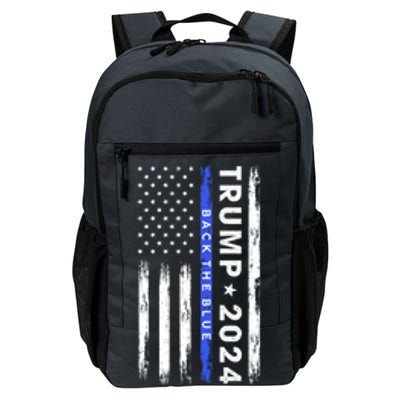 Pro Trump 2024 Back The Blue Thin Blue Line American Flag Meaningful Gift Daily Commute Backpack