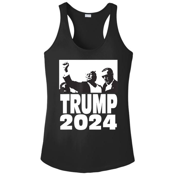 President Trump 2024 Stronger Ladies PosiCharge Competitor Racerback Tank