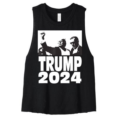 President Trump 2024 Stronger Women's Racerback Cropped Tank