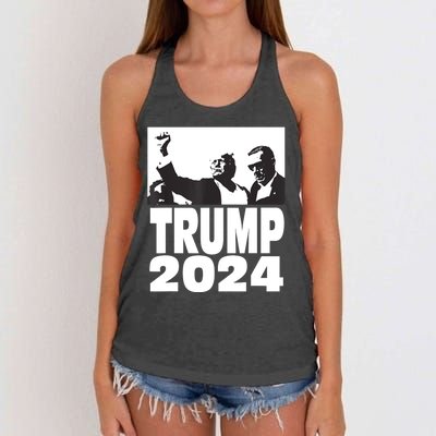 President Trump 2024 Stronger Women's Knotted Racerback Tank