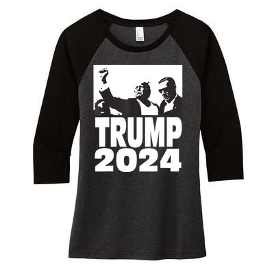 President Trump 2024 Stronger Women's Tri-Blend 3/4-Sleeve Raglan Shirt