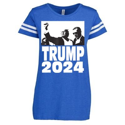 President Trump 2024 Stronger Enza Ladies Jersey Football T-Shirt