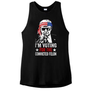 Pro Trump 2024 Patriotic IM Voting Convicted Felon Ladies PosiCharge Tri-Blend Wicking Tank