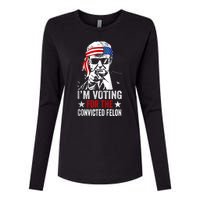 Pro Trump 2024 Patriotic IM Voting Convicted Felon Womens Cotton Relaxed Long Sleeve T-Shirt