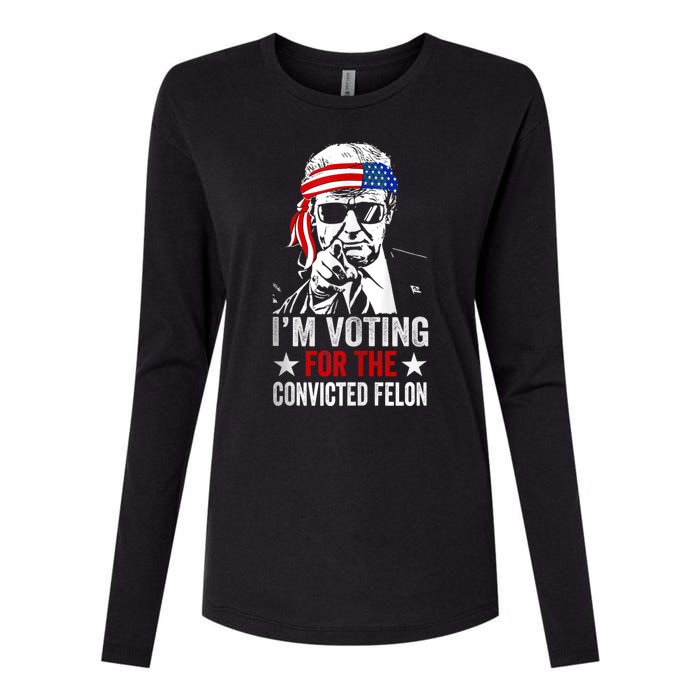 Pro Trump 2024 Patriotic IM Voting Convicted Felon Womens Cotton Relaxed Long Sleeve T-Shirt