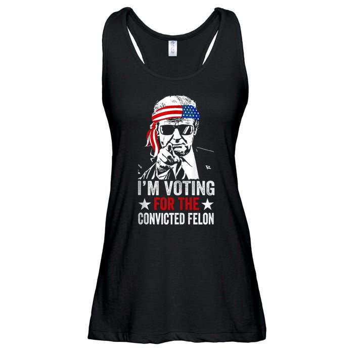 Pro Trump 2024 Patriotic IM Voting Convicted Felon Ladies Essential Flowy Tank