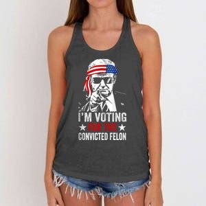 Pro Trump 2024 Patriotic IM Voting Convicted Felon Women's Knotted Racerback Tank