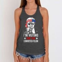 Pro Trump 2024 Patriotic IM Voting Convicted Felon Women's Knotted Racerback Tank