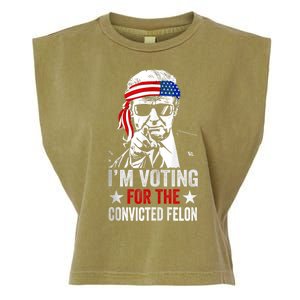 Pro Trump 2024 Patriotic IM Voting Convicted Felon Garment-Dyed Women's Muscle Tee