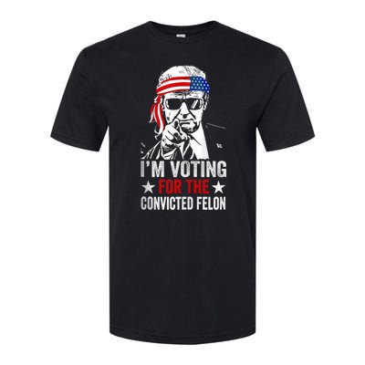 Pro Trump 2024 Patriotic IM Voting Convicted Felon Softstyle® CVC T-Shirt