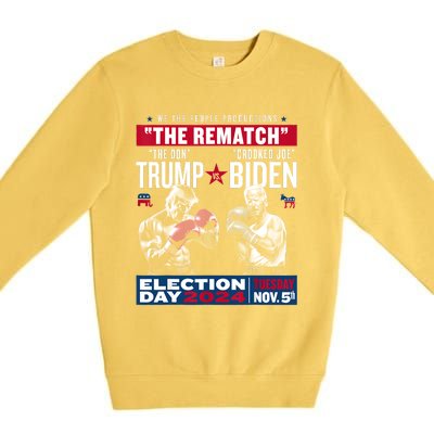 Pro Trump 2024 The Rematch The Don And Crooked Joe Premium Crewneck Sweatshirt