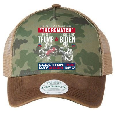 Pro Trump 2024 The Rematch The Don And Crooked Joe Legacy Tie Dye Trucker Hat