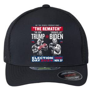 Pro Trump 2024 The Rematch The Don And Crooked Joe Flexfit Unipanel Trucker Cap