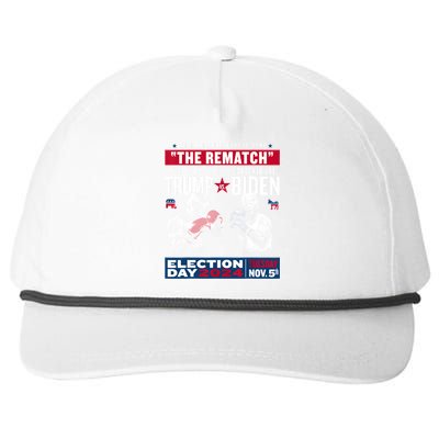 Pro Trump 2024 The Rematch The Don And Crooked Joe Snapback Five-Panel Rope Hat