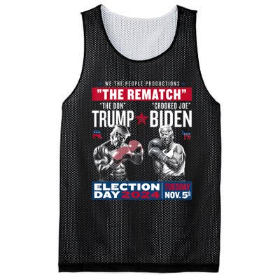 Pro Trump 2024 The Rematch The Don And Crooked Joe Mesh Reversible Basketball Jersey Tank