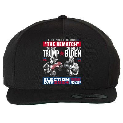 Pro Trump 2024 The Rematch The Don And Crooked Joe Wool Snapback Cap