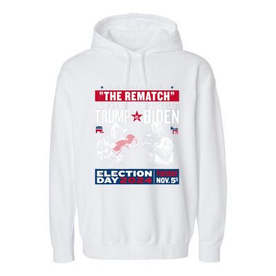 Pro Trump 2024 The Rematch The Don And Crooked Joe Garment-Dyed Fleece Hoodie