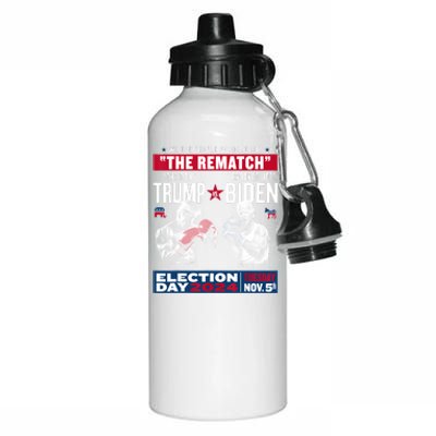 Pro Trump 2024 The Rematch The Don And Crooked Joe Aluminum Water Bottle 