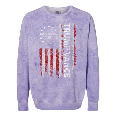 Pro Trump 2024 Trump Vance 2024 Us Flag Republican 2024 President Election Colorblast Crewneck Sweatshirt