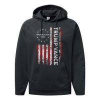 Pro Trump 2024 Trump Vance 2024 Us Flag Republican 2024 President Election Performance Fleece Hoodie