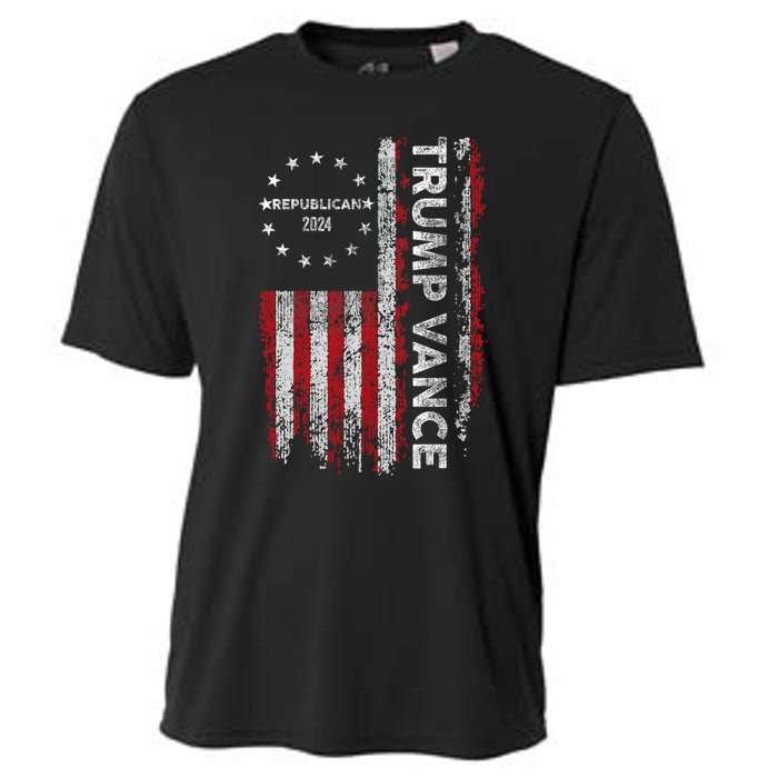 Pro Trump 2024 Trump Vance 2024 Us Flag Republican 2024 President Election Cooling Performance Crew T-Shirt