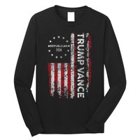 Pro Trump 2024 Trump Vance 2024 Us Flag Republican 2024 President Election Long Sleeve Shirt