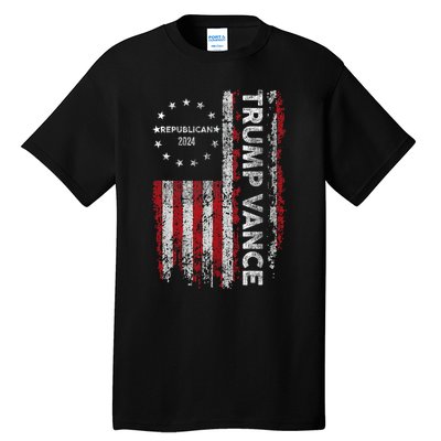 Pro Trump 2024 Trump Vance 2024 Us Flag Republican 2024 President Election Tall T-Shirt