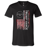 Pro Trump 2024 Trump Vance 2024 Us Flag Republican 2024 President Election V-Neck T-Shirt