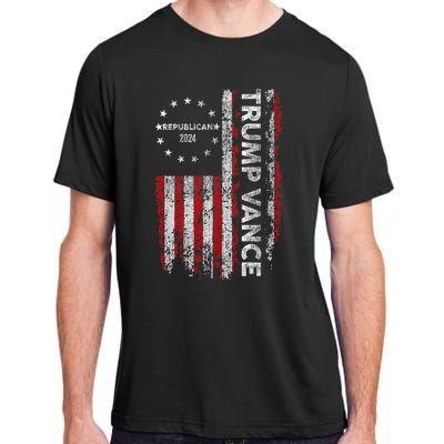 Pro Trump 2024 Trump Vance 2024 Us Flag Republican 2024 President Election Adult ChromaSoft Performance T-Shirt