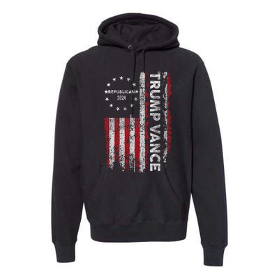 Pro Trump 2024 Trump Vance 2024 Us Flag Republican 2024 President Election Premium Hoodie