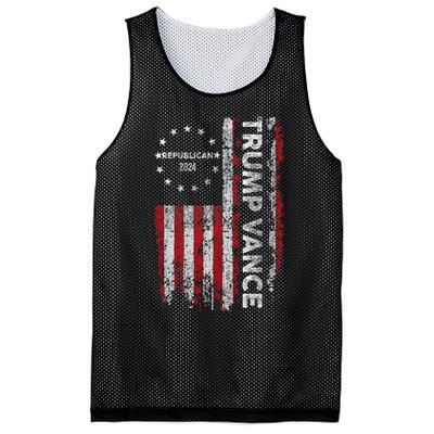 Pro Trump 2024 Trump Vance 2024 Us Flag Republican 2024 President Election Mesh Reversible Basketball Jersey Tank