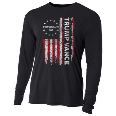 Pro Trump 2024 Trump Vance 2024 Us Flag Republican 2024 President Election Cooling Performance Long Sleeve Crew