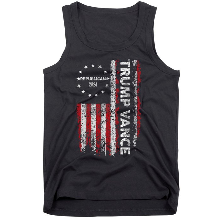 Pro Trump 2024 Trump Vance 2024 Us Flag Republican 2024 President Election Tank Top