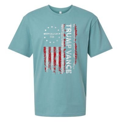 Pro Trump 2024 Trump Vance 2024 Us Flag Republican 2024 President Election Sueded Cloud Jersey T-Shirt