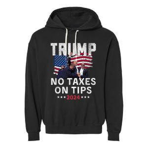 President Trump 2024trending No Tax On Tips Copycat Kamala Garment-Dyed Fleece Hoodie