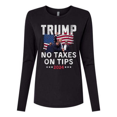 President Trump 2024trending No Tax On Tips Copycat Kamala Womens Cotton Relaxed Long Sleeve T-Shirt