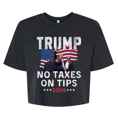 President Trump 2024trending No Tax On Tips Copycat Kamala Bella+Canvas Jersey Crop Tee