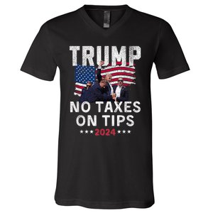 President Trump 2024trending No Tax On Tips Copycat Kamala V-Neck T-Shirt